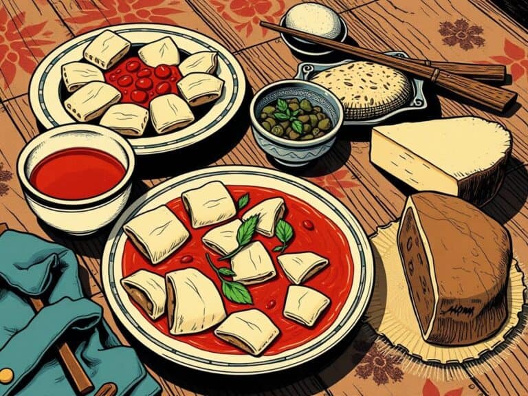 Sery z serem, pomidory i zioła na drewnianym stole, tradycyjna kuchnia polska.